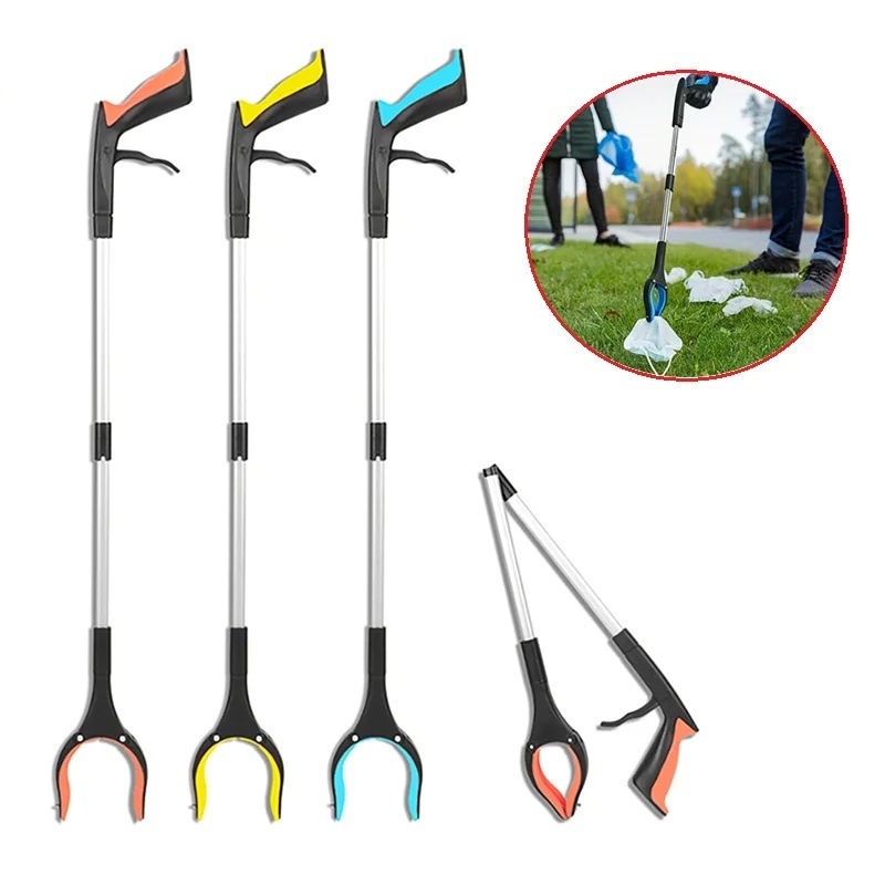 1PCSFoldable Litter Clip Portable Long Handle Picker Arm Extender Garden Garbage Grabber Pick Up Tools