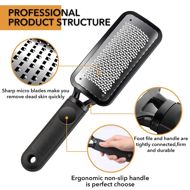 Professional Double-Side Foot File Heel Grater For The Feet Pedicure Rasp Remover Metal Scrub Manicure Nail Tools