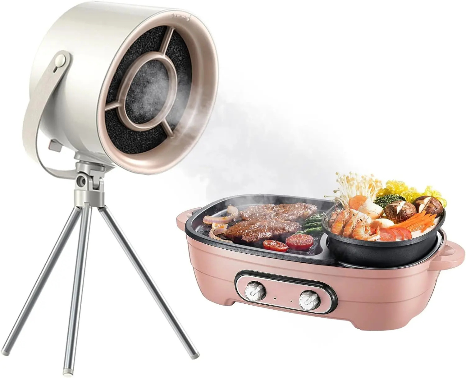 New Portable Desktop Exhaust Fan Small Kitchen Hood Extractor Barbecue USB Charging Desktop Range Hoods Mini Suction