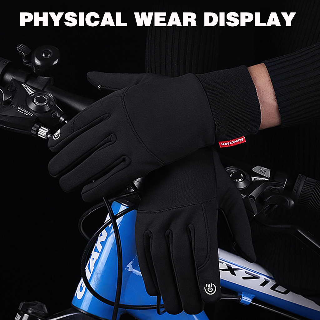 Winter Gloves Men Cycling Bike Women Thermal Fleece Cold Wind Waterproof Touch Screen Bicycle Warm Outdoor Running Skiing Mitten