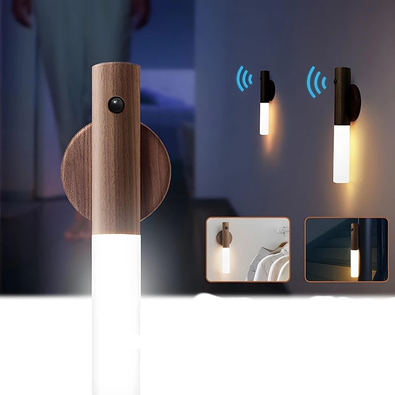 1pc Rechargeable Magnetic Motion Sensor Night Light,Corridor Cabinet Wall Lights,Household Bathroom Strong Wall Induction Lights