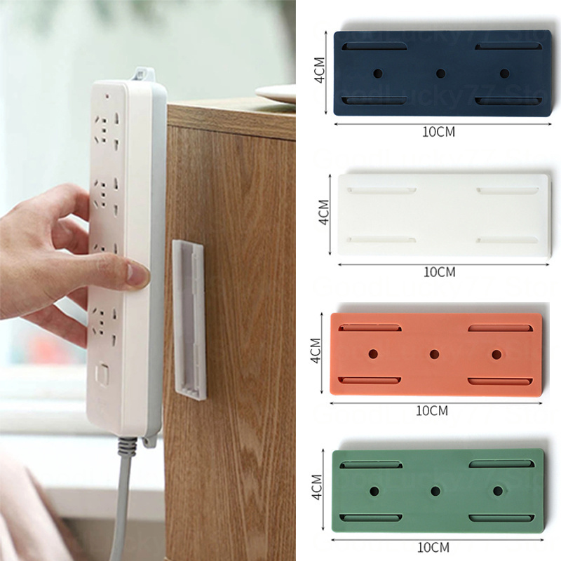 Plug Hook Seamless Punch Free Plug Sticker Holder Wall Fixer Power Strip Holders Storage Sockets Wall Shelf Stand Holder Hanger