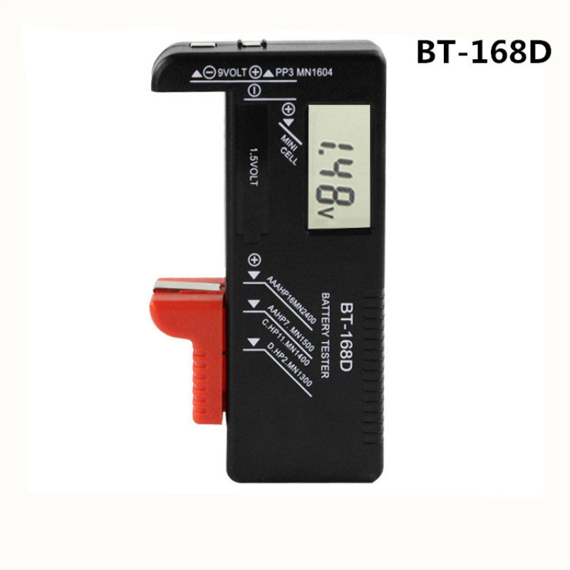 BT-168D Digital Battery Tester 9V/1.5V/AA/AAA Battery Capacity Tester Button Cell Volt Checker Universal Battery Tester BT-168