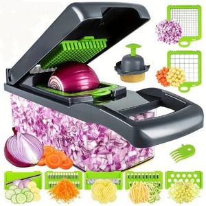 Multifunctional Vegetable Chopper Slicer Shredder with Basket Fruit Slicer Potato Shredder Carrot Grind Home Gadgets