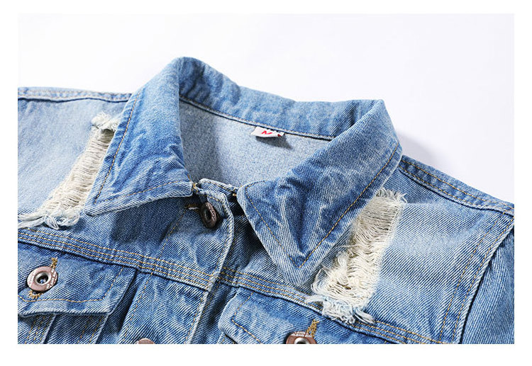 2023 Hot Sale Blue Denim Jacket Women Short Jean Denim Coat Ladies Bike Jackets Woman Apparel