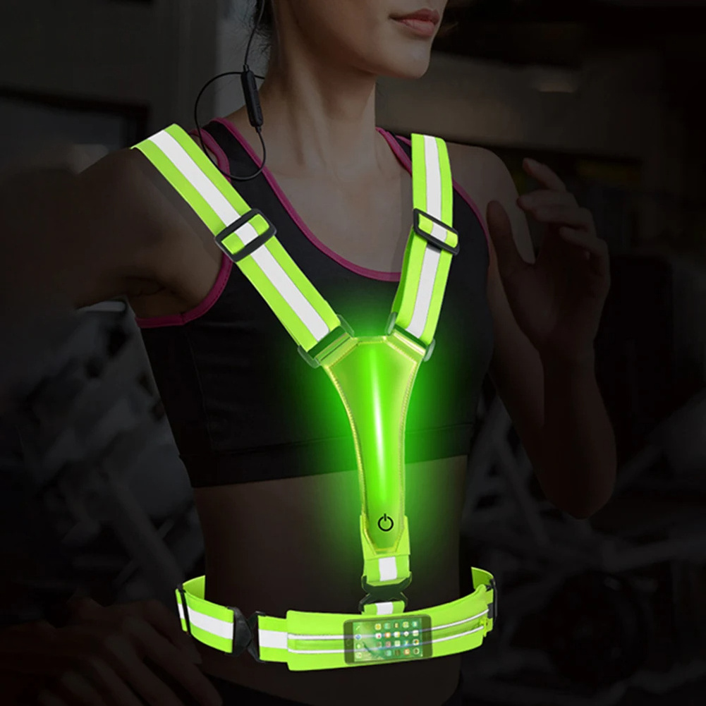 Outdoor Adjustable Safety Vests Night Walking Highlight Reflective Vest Lightweight Biking Safety Straps Waterproof Running Gear