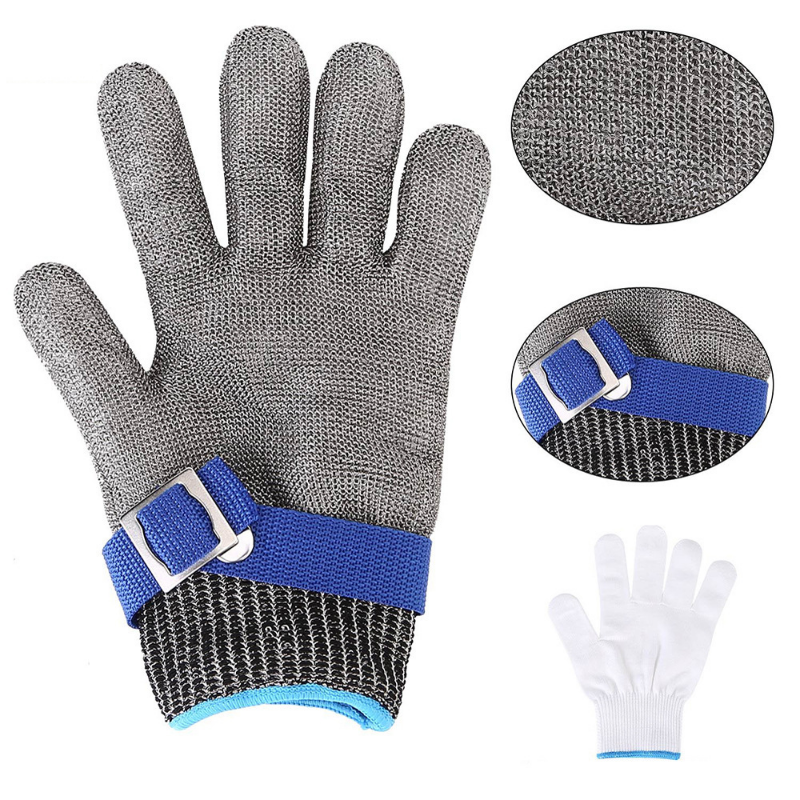 Level 5 HPPE Cut Gloves Cut Resistant Stainless Steel Working Gloves Metal Mesh Anti Cutting Butcher Kitchen Gloves