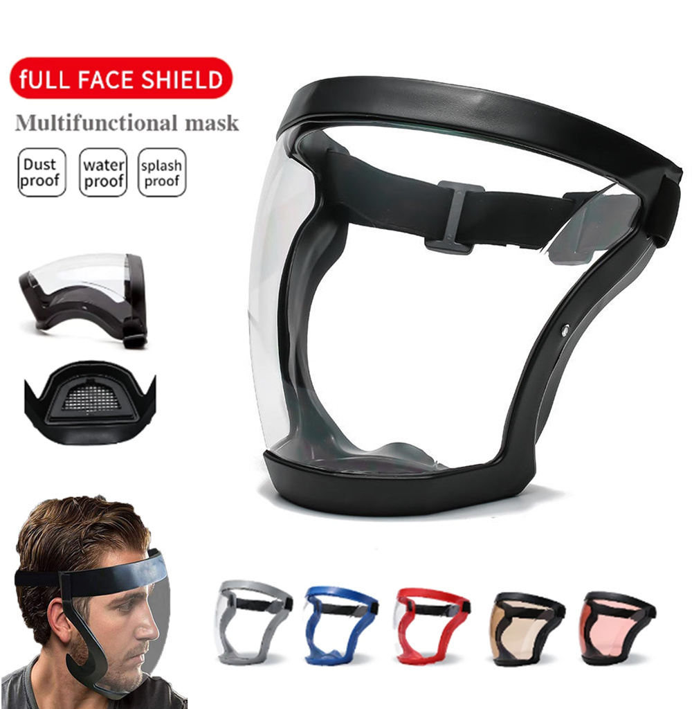 Transparent Full Face Shield Splash-proof WindProof Anti-fog Mask Safety Glasses Protection Eye Face Mask with Filters