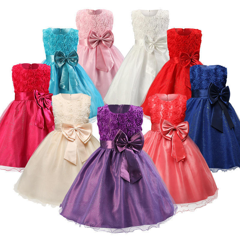 Girl Clothing Flower Sequins Dress For Christmas Halloween Birthday Party 3-10Y Kid Princess Tutu Dresses Child Vestidos Clothes