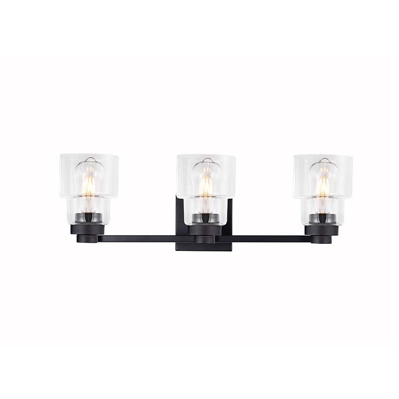 3 light clear glass oil rubber bronze bath wall mounted vanity light modern indoor  fixture