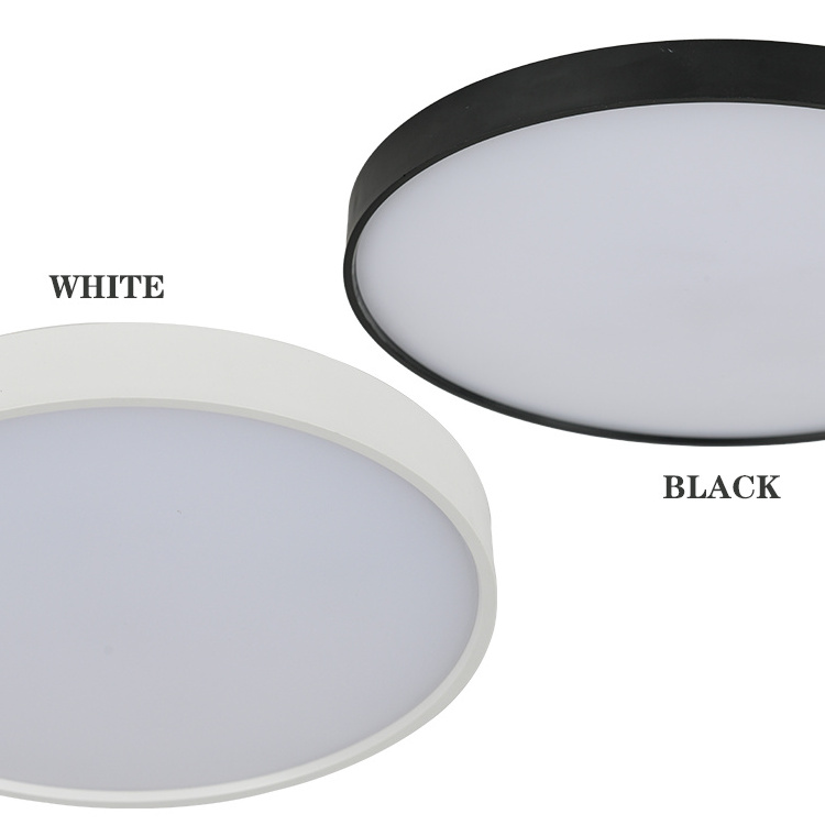 9 inch round white black orb finish aluminum housing 18 W 0-10V dimmable ceiling lamp led flush mount lights for bathroom