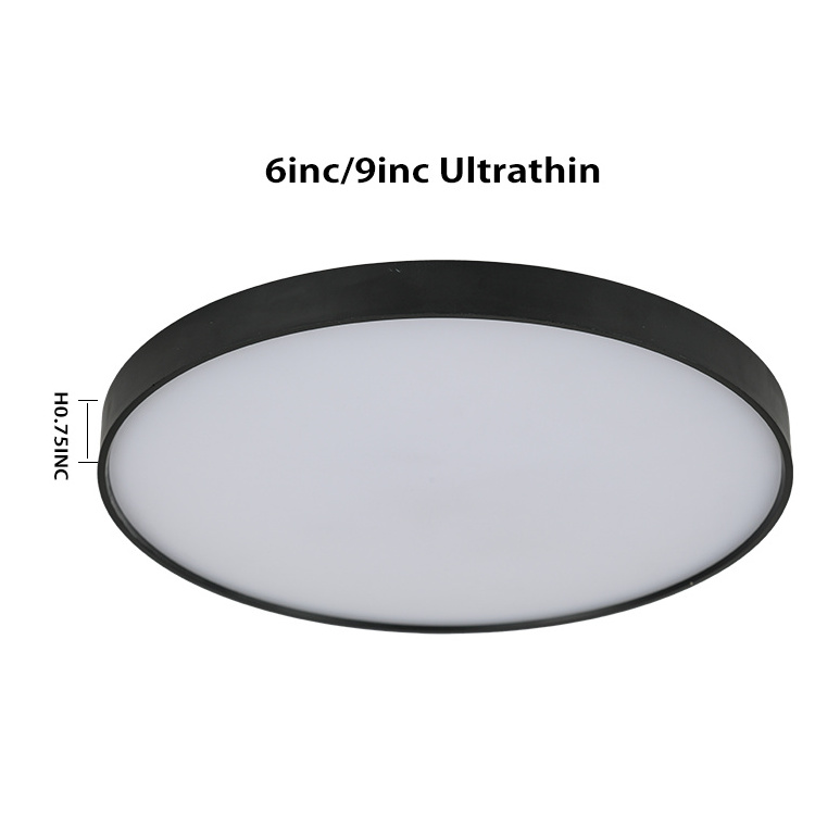 9 inch round white black orb finish aluminum housing 18 W 0-10V dimmable ceiling lamp led flush mount lights for bathroom