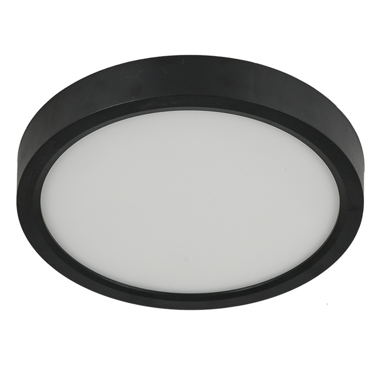 9 inch 18w  Round black slim panel surface mounted   black white dimmable led flush mount ceiling lights fixture