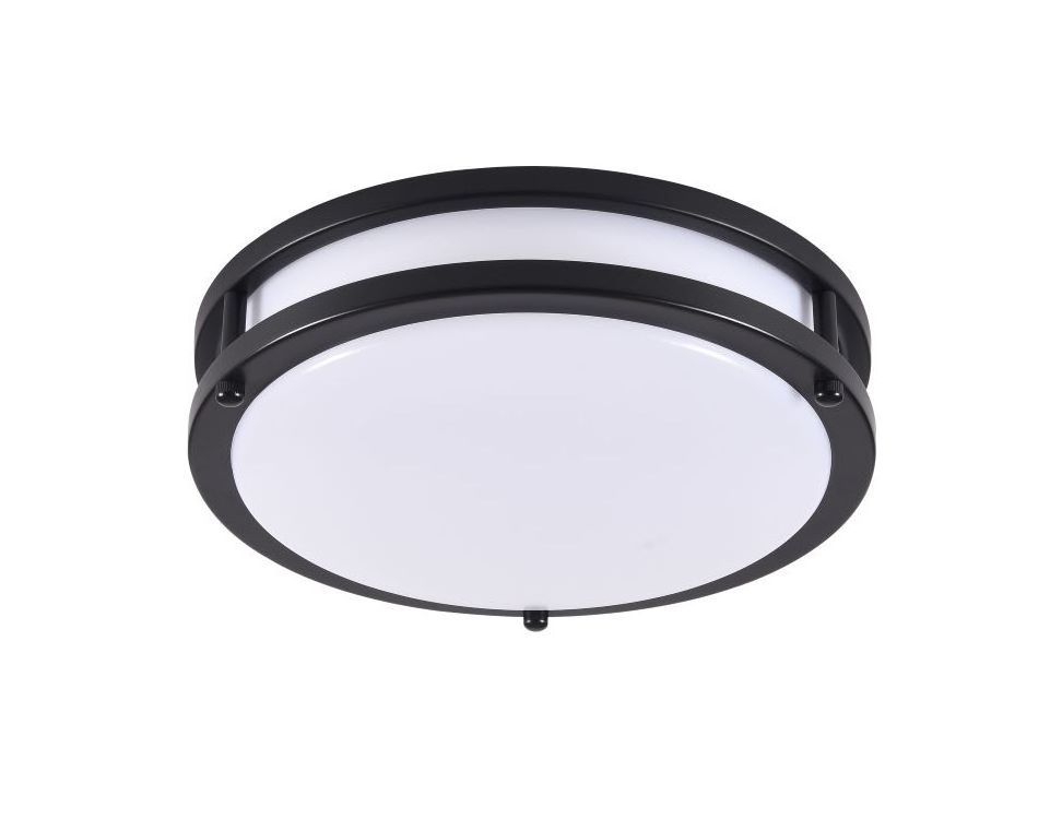 12''   2-ring   round  15W   high lumen  5CCT dimmable ceiling light led bathroom fixture with brushed nickel finish