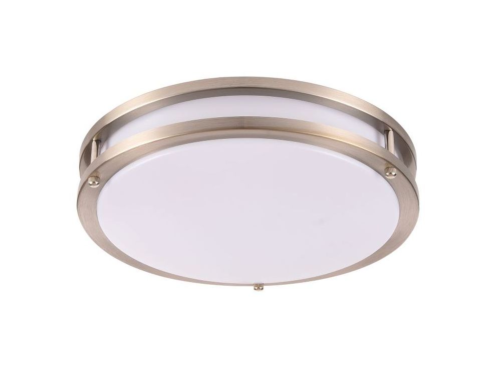 14'' double   metal ring 30W 5 CCT dimmable brushed   nickel flush mount led ceiling home lighting for bedroom