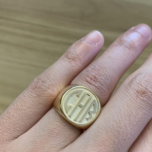 Factory price personalized S925 silver 18k gold plated ring custom logo design ring for men signet rings personalized name