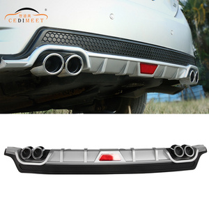 Automotive Rear Bumper Lip with Exhaust Tip PP Plastic Lip Rear Lip Spoiler Automotive Exterior Universal Rear Diffuser