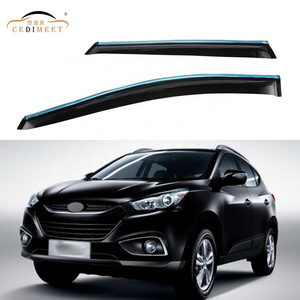 Car Sun Shade Rain Guard Door Visor With Chrome Acrylic Vent Sun Shade Window Visor Rain Guard For Tucson ix35 2010