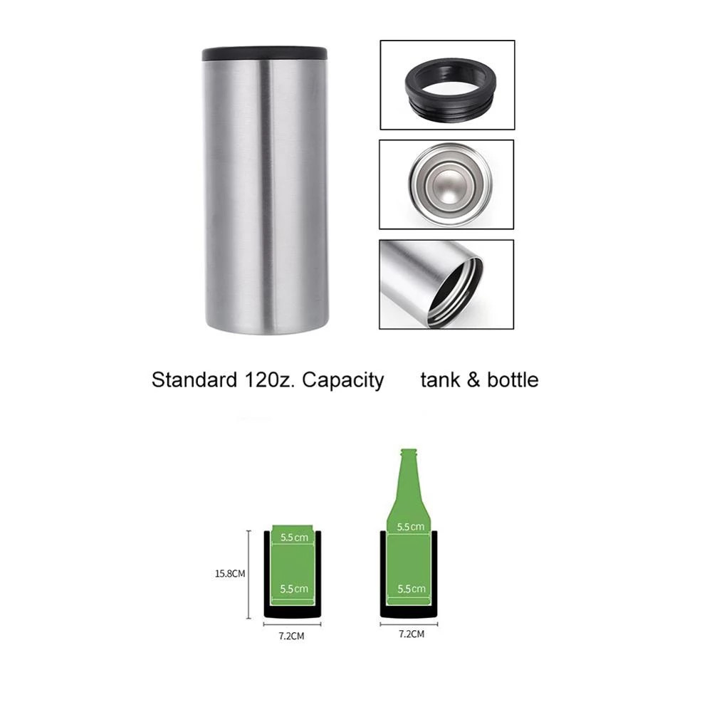 Stainless Steel Skinny Tumbler Cup Can Cooler for Slim Beer Thermos Bottle Coffee Double Wall Vacuum Flasks Insulated Drinkware