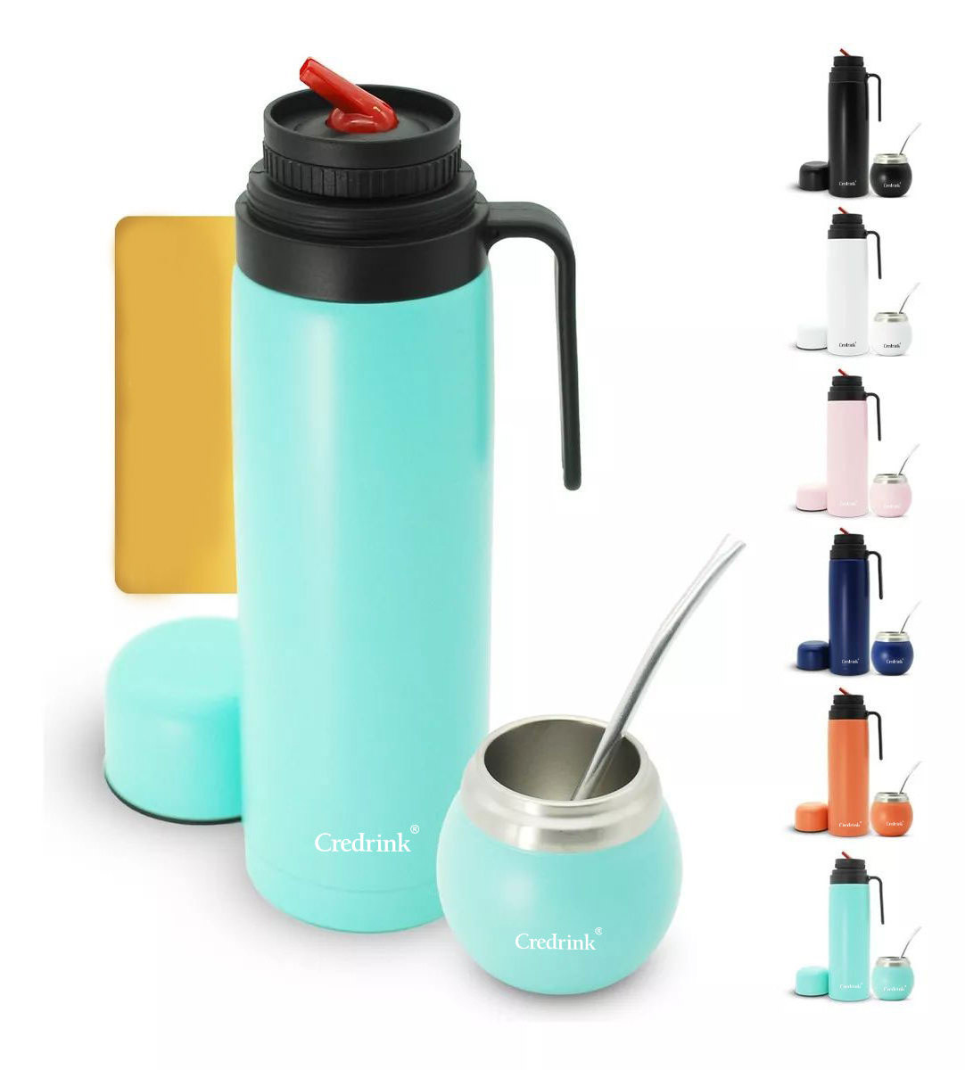 Hot Sale 1.0L Argentina High Vacuum Termos Double Wall Stainless Steel Thermos Water Bottle With Handle