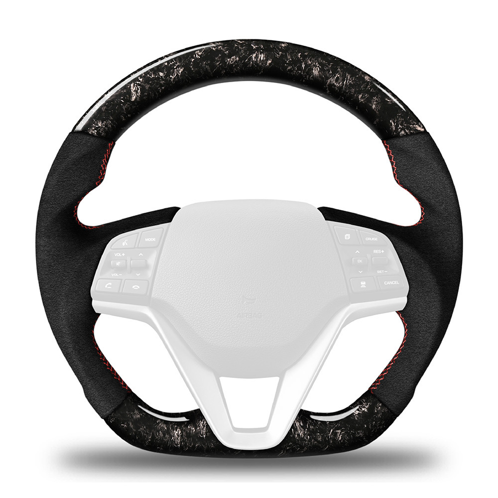 Premium Quality Car Racing Steering Wheel Luxurious Alcantara Wrapped Carbon Fiber Steering Wheel