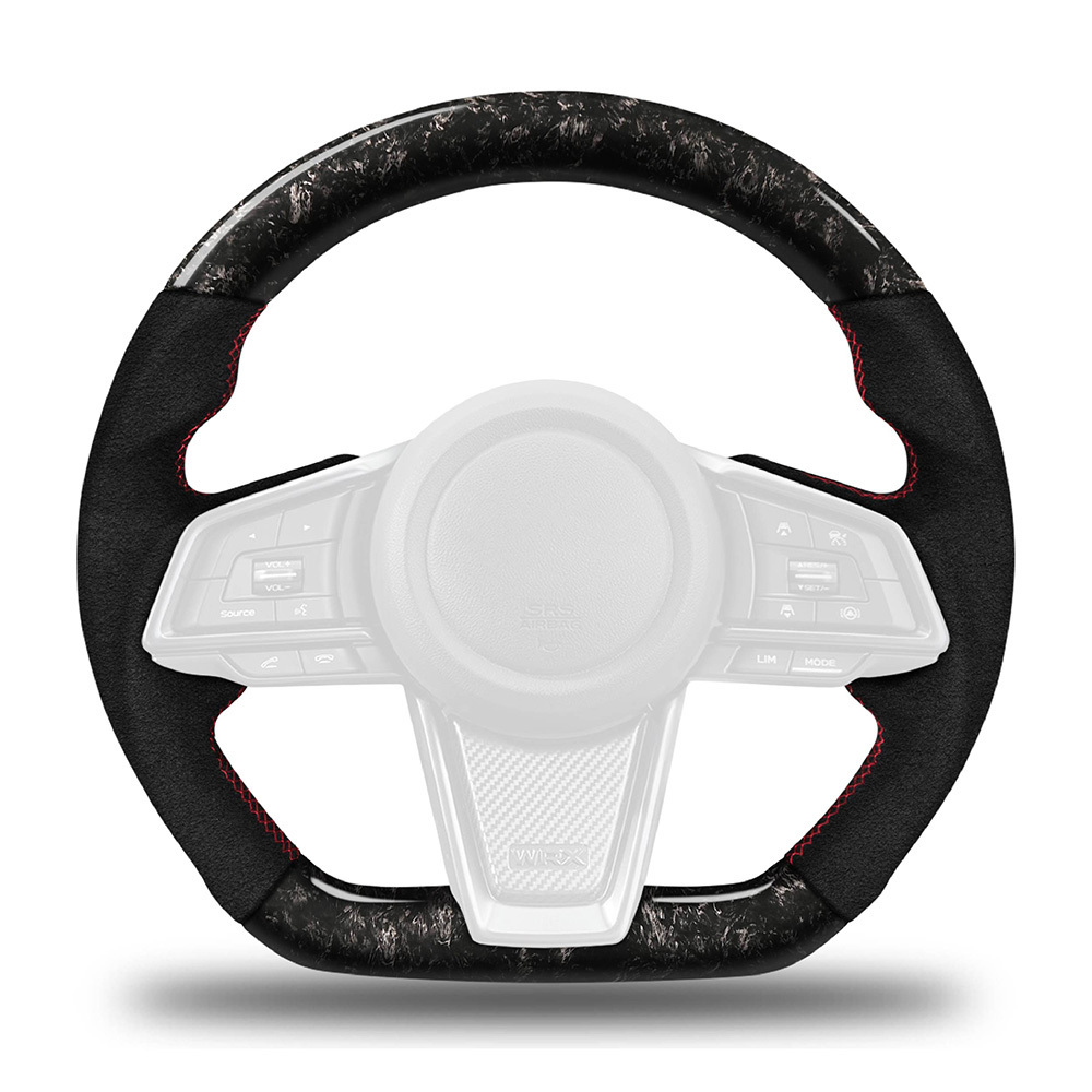 Made In Taiwan Ergonomic Custom Car Steering Wheel Luxurious Alcantara Wrapped Carbon Fiber Steering Wheel