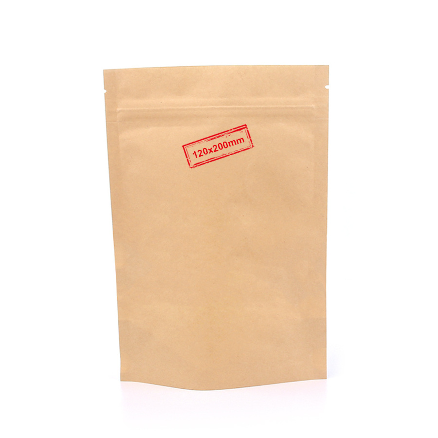 wholesale stock natural kraft smell proof zip locker white seed 3.5g mylar bag with clear window