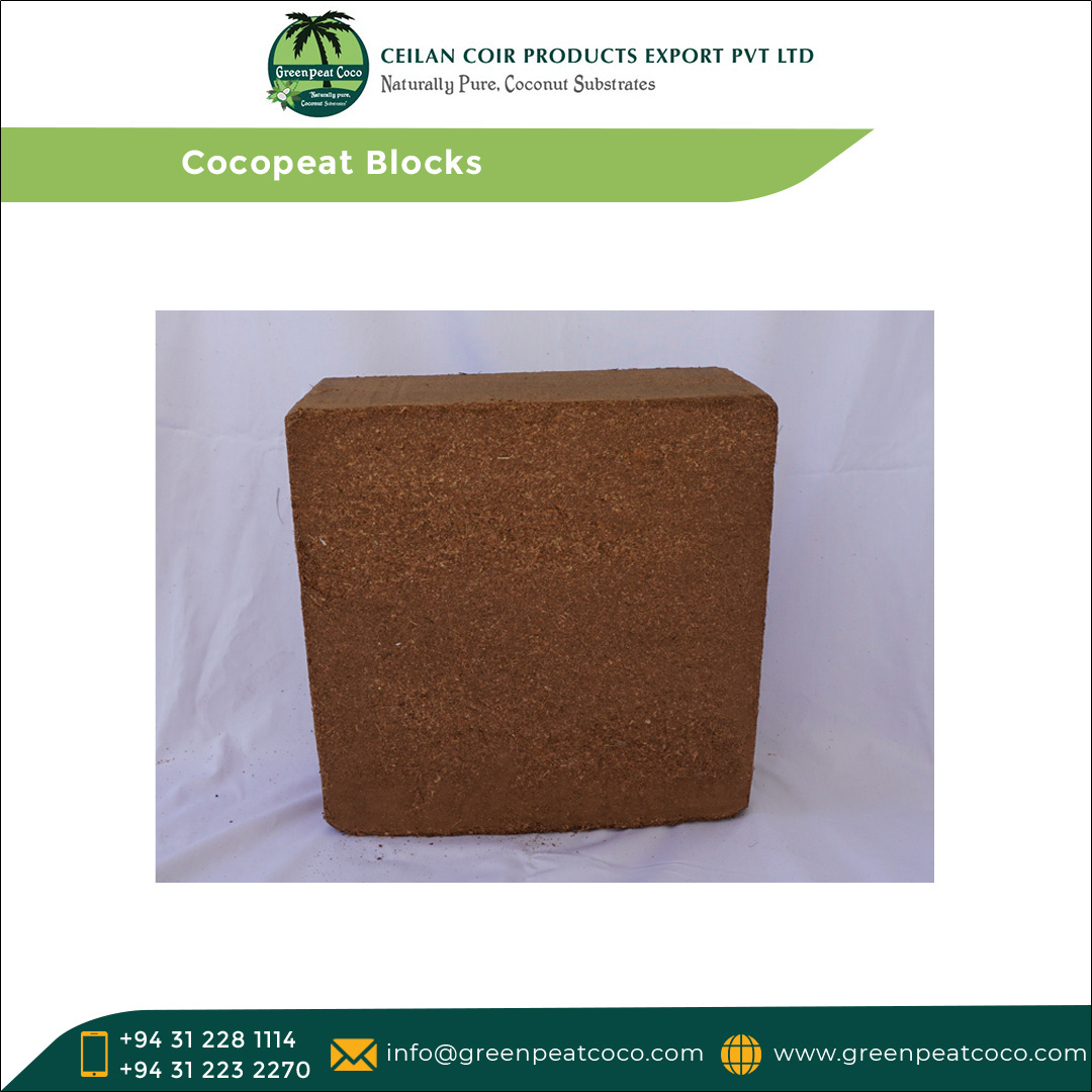 Sri Lanka Origin Exporter Selling Reliable Quality 100% Natural Greenhouse Hydroponic Horticulture 5 kg Cocopeat Blocks