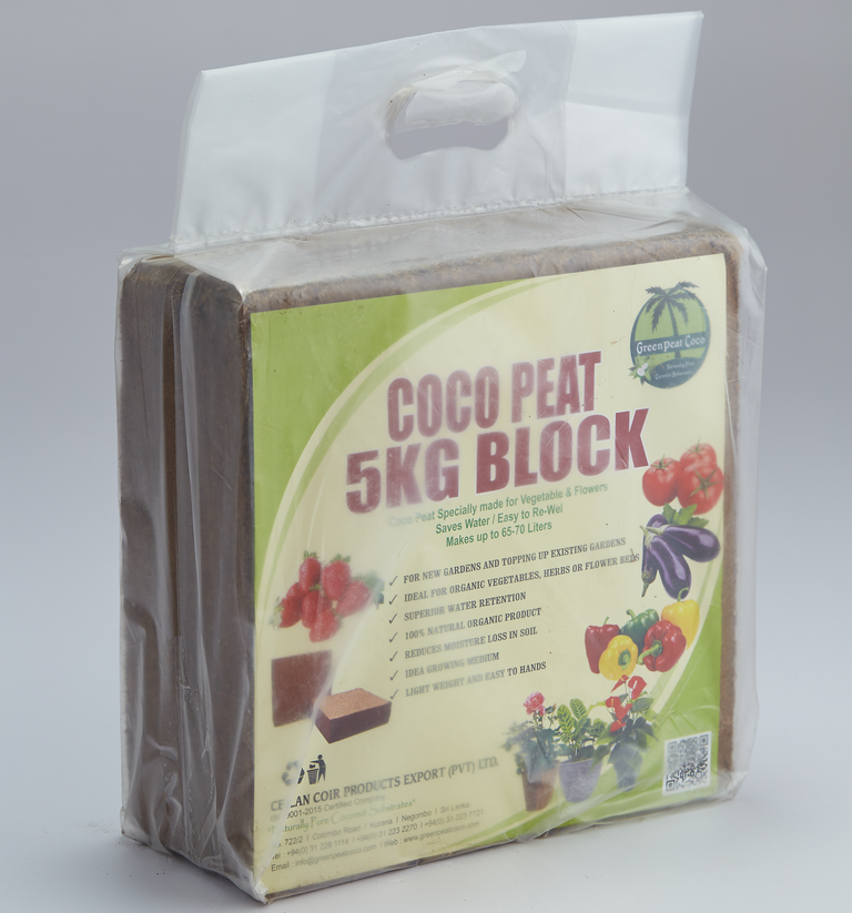 Eco Friendly100% Sri Lankan Origin Natural 5kg Coconut Coir pith Blocks For  Greenhouses and Agricultural Lands for hydroponics