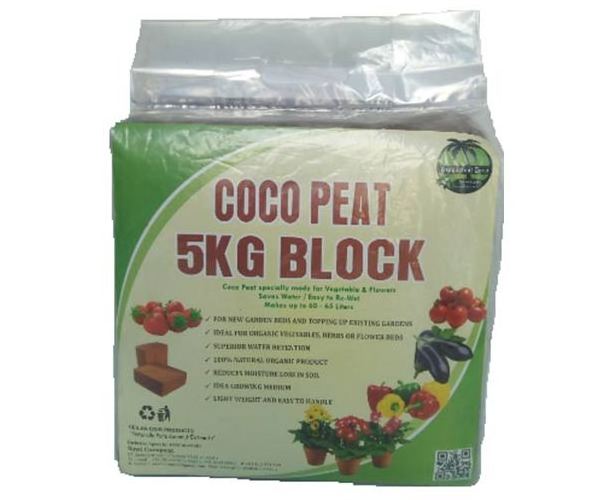 Eco Friendly100% Sri Lankan Origin Natural 5kg Coconut Coir pith Blocks For  Greenhouses and Agricultural Lands for hydroponics