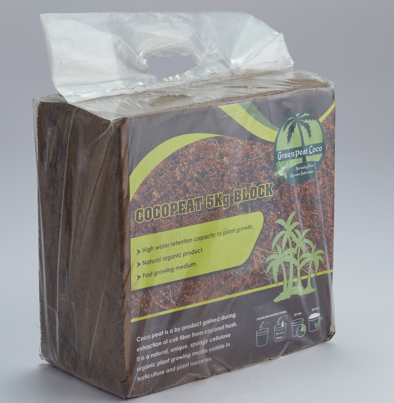 Eco Friendly100% Sri Lankan Origin Natural 5kg Coconut Coir pith Blocks For  Greenhouses and Agricultural Lands for hydroponics