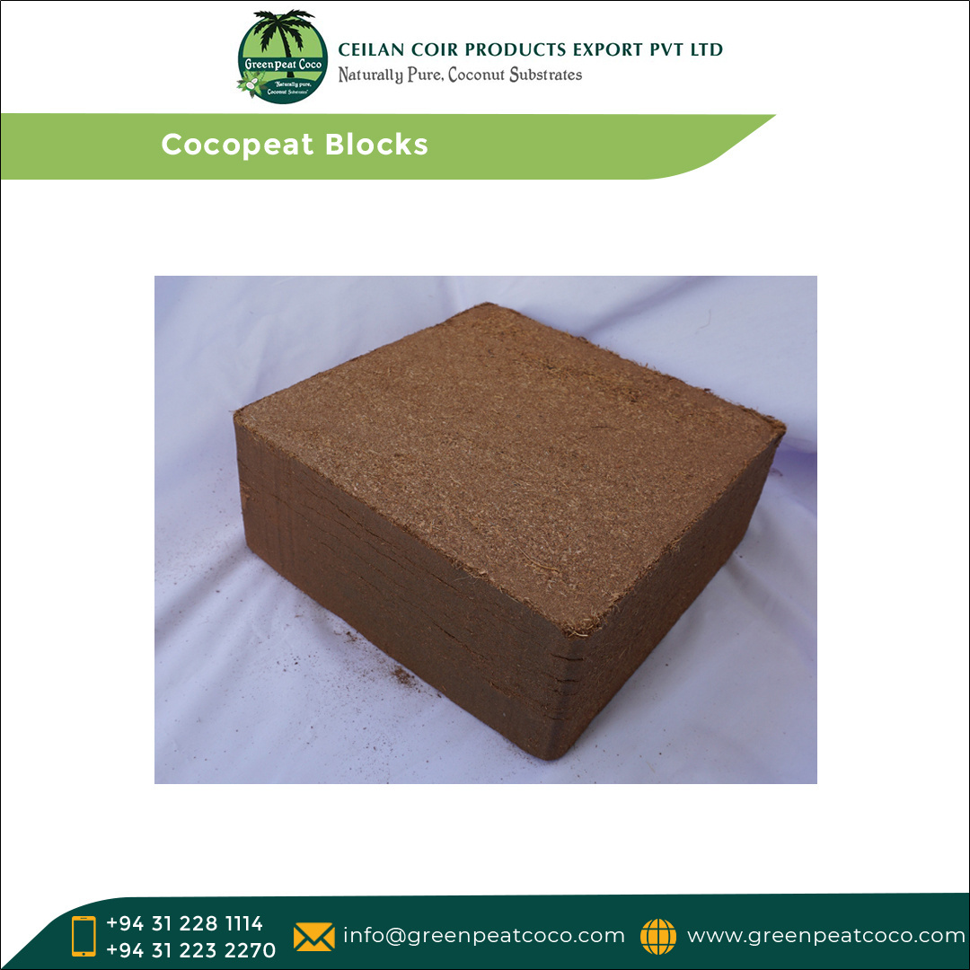 Sri Lanka Origin Exporter Selling Reliable Quality 100% Natural Greenhouse Hydroponic Horticulture 5 kg Cocopeat Blocks