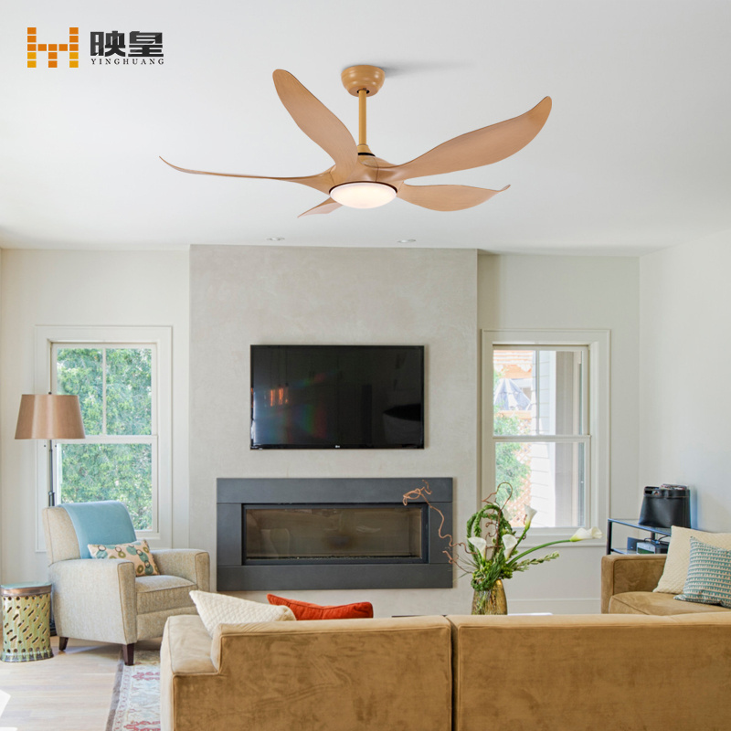 52 inches Remote DC/AC 5 blades Speed Control Living Room Bedroom Hotel Ceiling Fan with Lights kit