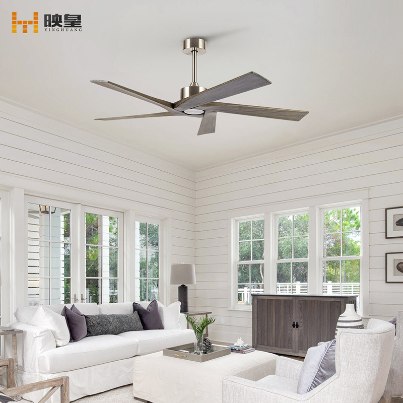 Luxury Wood Blades Indoor Modern Decorative DC Motor 3CCT Solid Wood LED Ceiling Fan with Light