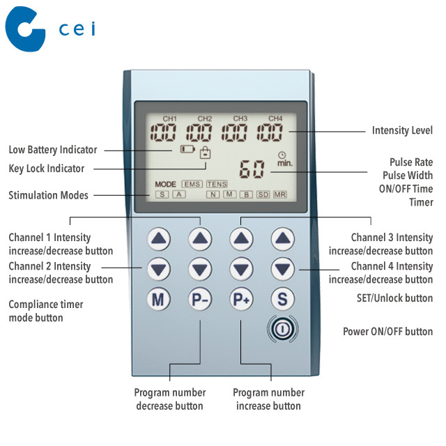 Hot Selling Products 4 Channel TENS EMS Digital Therapy Machine