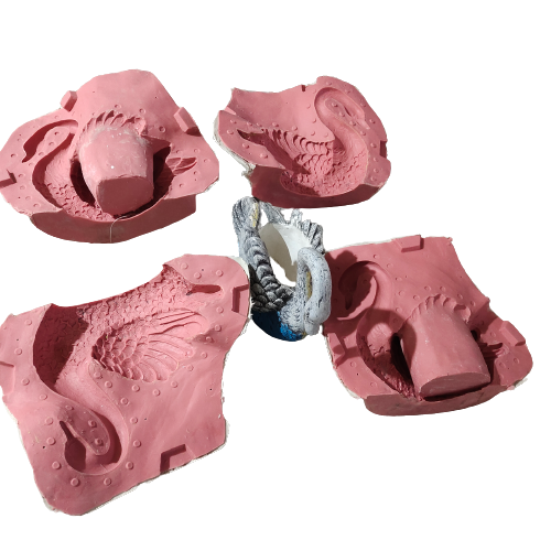 3D animal concrete moulds shape mold figures metal mould decoration rubber bird garden decoration