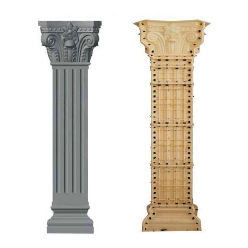 Cement Concrete square Roman column pillar plastic precast molds for house exterior building decoration sale