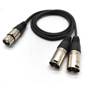 3pin 1*XLR Female to 2*XLR Male Audio Splitter Extension Cable for speaker microphone, mixer, amplifier