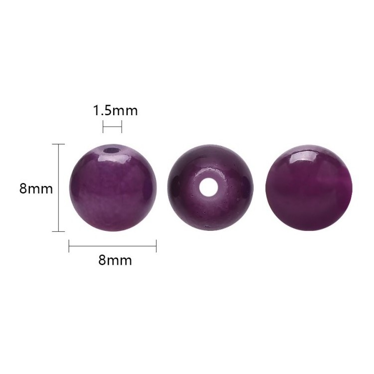 DIY Jewelry Accessories 8mm Round Smooth Loose Beads Jade Glass Beads For Jewelry Making