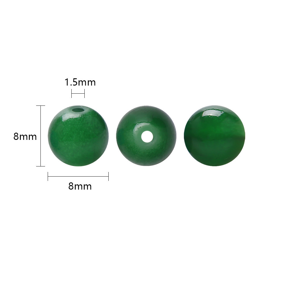 DIY Jewelry Accessories 8mm Round Smooth Loose Beads Jade Glass Beads For Jewelry Making