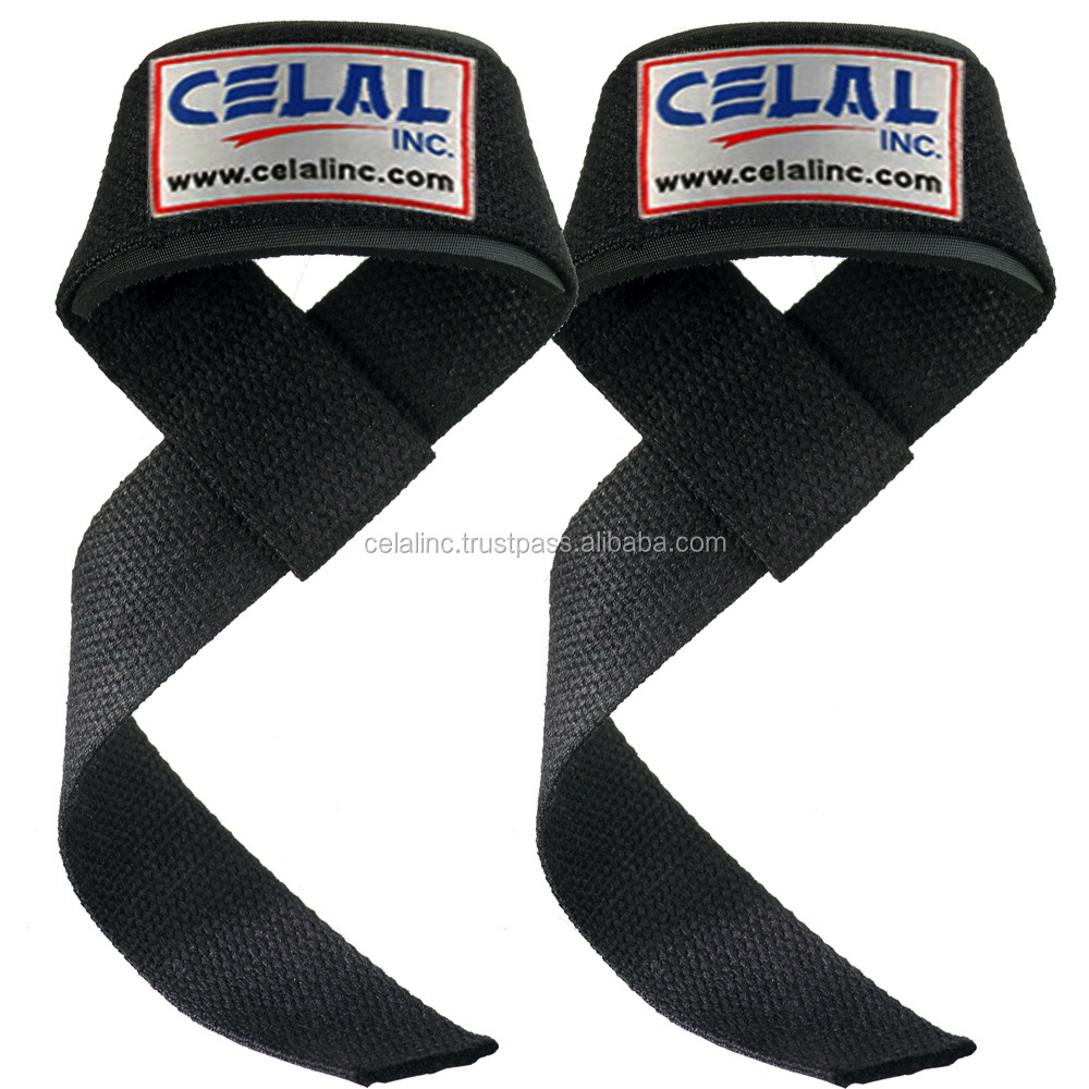 Custom Made Gym Lifting Strap Fitness Wrist Wraps Neoprene Padded Weight Lifting Power Training Hand Bar Deadlifts Lifting Strap