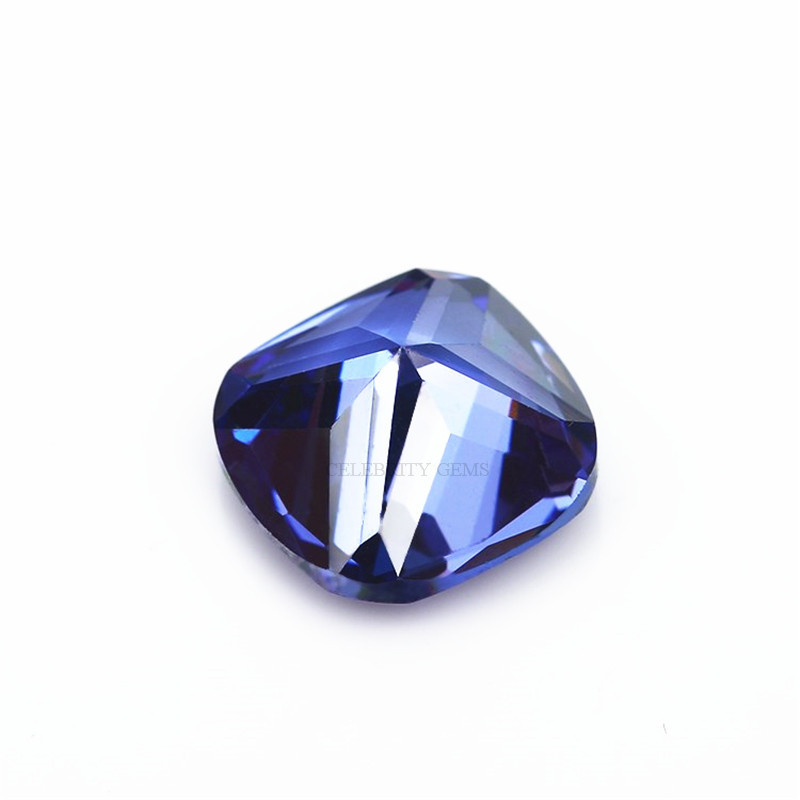 Hot sale cushion cut synthetic stones tanzanite cubic zirconia price for fashion jewelry