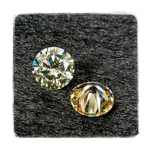 Synthetic Gold Yellow Fake Diamond Round Brilliant Cut Cubic Zirconia in Loose Gemstones