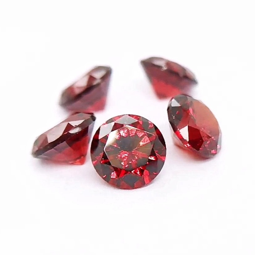 hot selling stock price diamond cut synthetic cz diamond garnet aaa cubic zirconia loose gemstone for jewelry