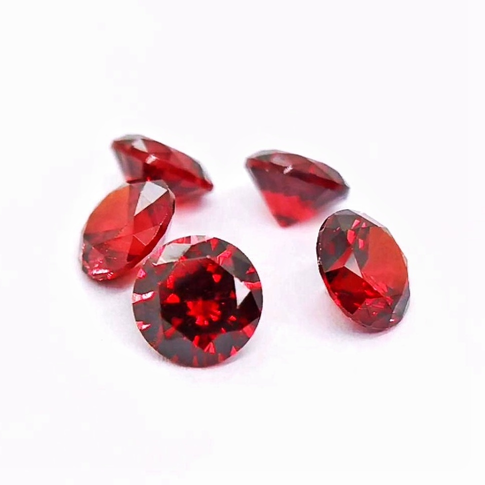 hot selling stock price diamond cut synthetic cz diamond garnet aaa cubic zirconia loose gemstone for jewelry