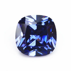 Hot sale cushion cut synthetic stones tanzanite cubic zirconia price for fashion jewelry