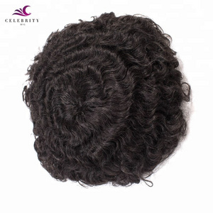 Men 8*10 Full Lace Wig Full PU Black  Human Afro Weave  Hair Units for Men