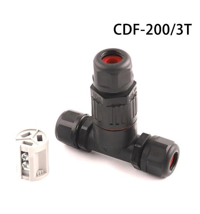 IP68 T Shape Waterproof Connector 3 Pin Cable Wire Gland Sleeve Connectors Fast Screw connection Outdoor waterproof Terminal