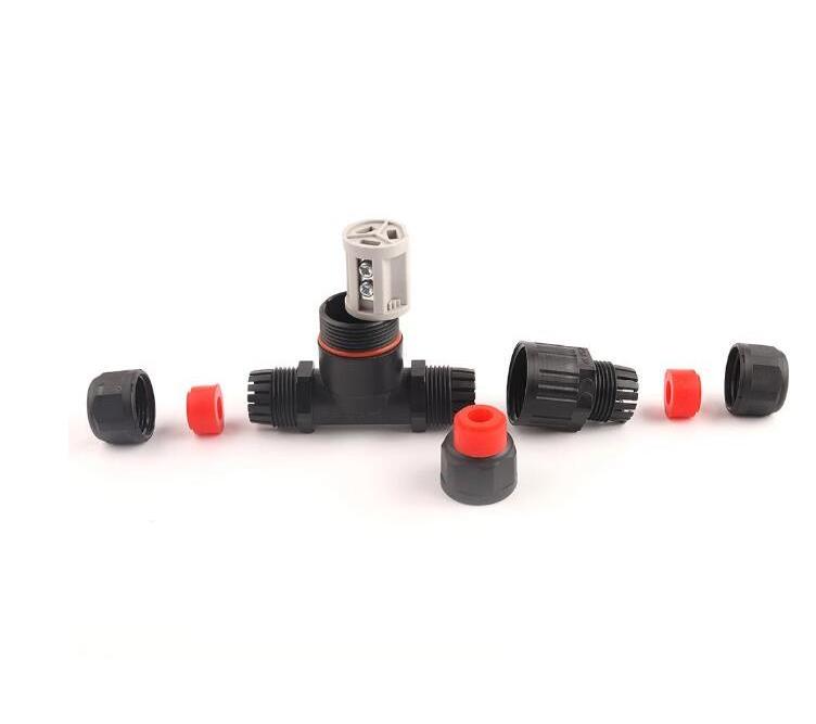 IP68 T Shape Waterproof Connector 3 Pin Cable Wire Gland Sleeve Connectors Fast Screw connection Outdoor waterproof Terminal