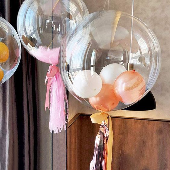 Bubble Transparent Balloons Birthday Bobo Balloons Crystal Bubble Clear Balloons for Birthday Party